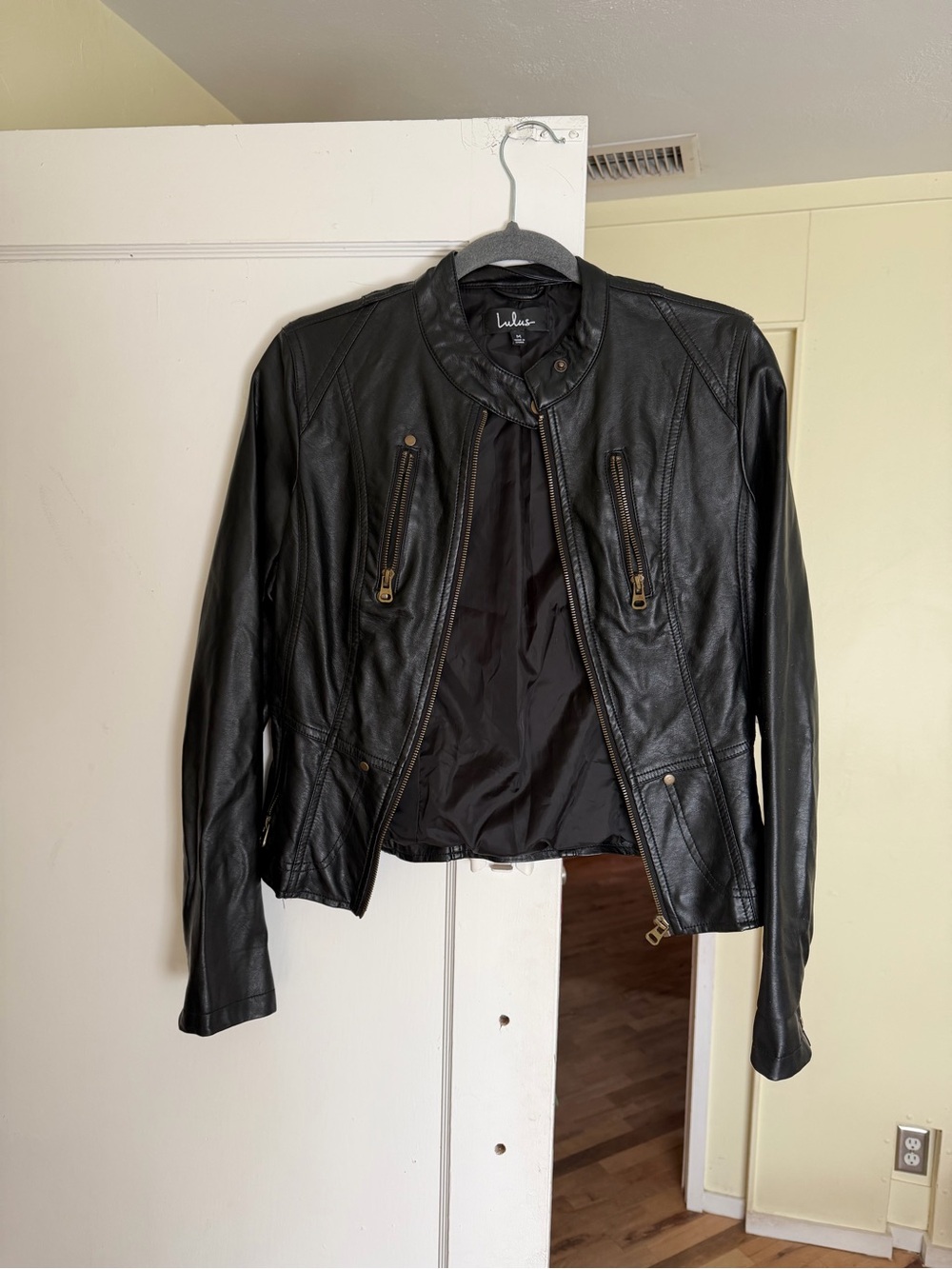 Peace of Mind Black Vegan Leather Moto Jacket - Picture 5 of 9